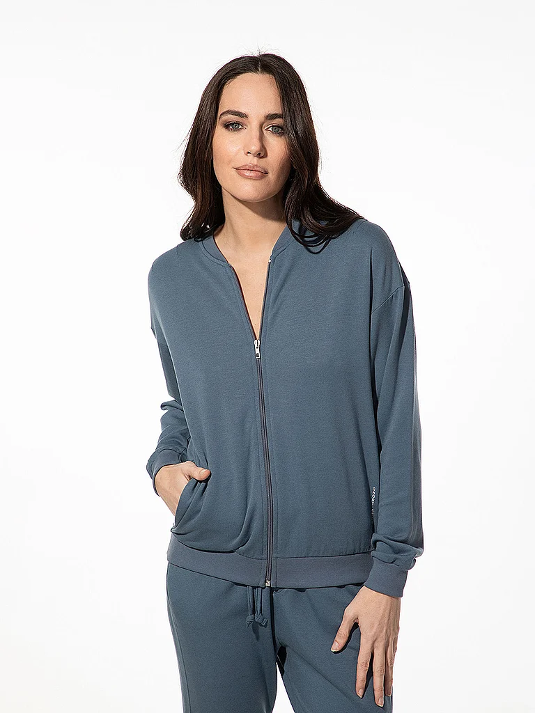 SHORT STORIES Sweat zippé de détente bleu | L